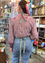 Load image into Gallery viewer, Vintage 1960's | Teal Irish Flower Cart Apron