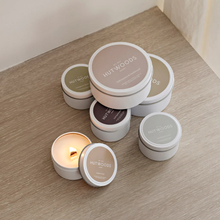 Load image into Gallery viewer, Cha Cha Chocolate Hutwoods Champagne & Strawberries Candle Travel Tin