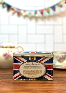 English Breakfast Tea ~ Union Jack Flag Tin ~ 40 Tea Bags