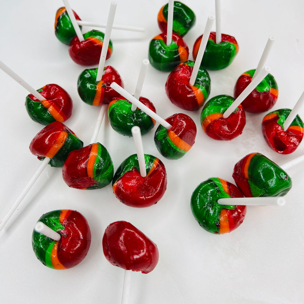 Rosy Apple Lollipops