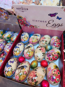 Vintage Garden Egg Shaped Tin Large