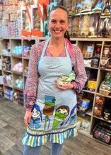 Load image into Gallery viewer, Vintage 1962 | Blue &amp; White Striped Anthropomorphic Apron
