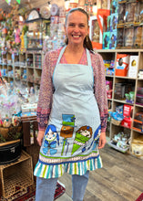 Load image into Gallery viewer, Vintage 1962 | Blue &amp; White Striped Anthropomorphic Apron
