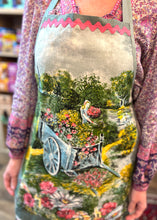 Load image into Gallery viewer, Vintage 1960's | Teal Irish Flower Cart Apron
