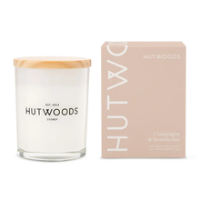 Load image into Gallery viewer, Cha Cha Chocolate Hutwoods Champagne &amp; Strawberries Candle
