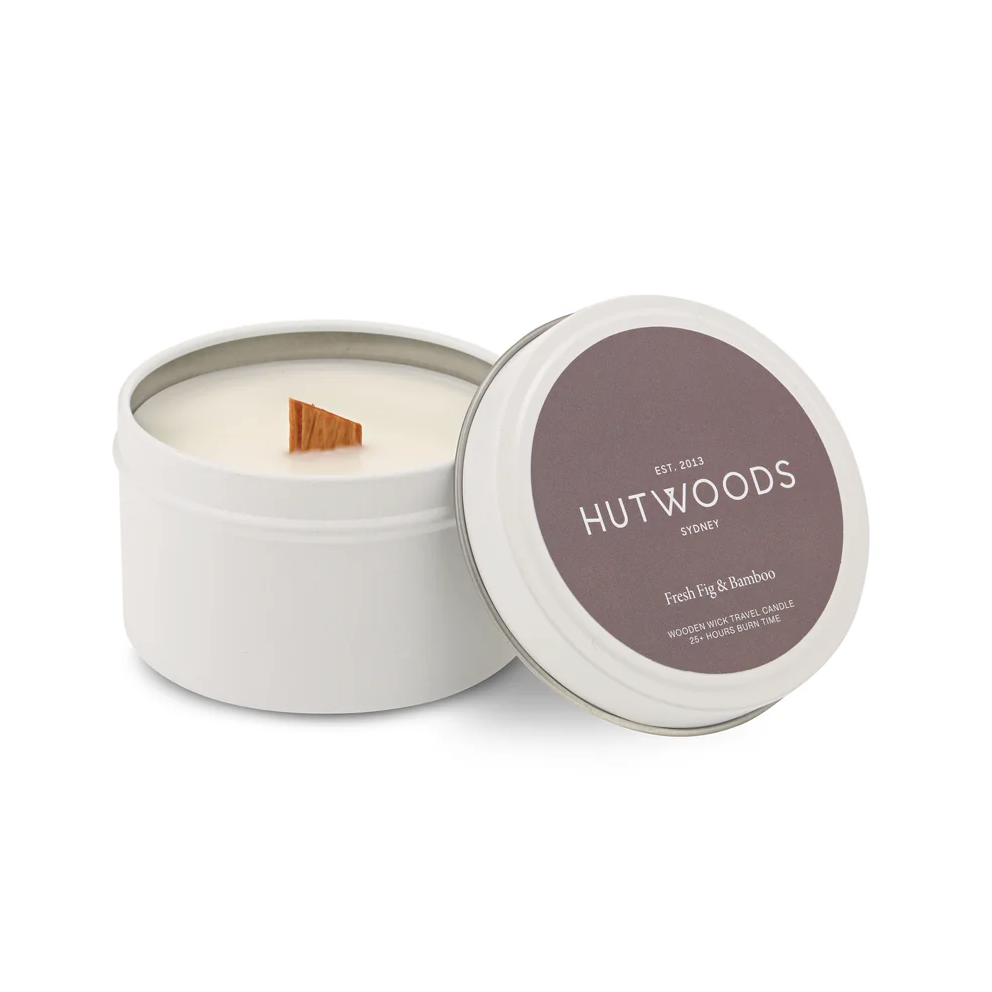 Cha Cha Chocolate Hutwoods Fresh Fig & Bamboo Candle Travel Tin