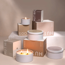 Load image into Gallery viewer, Cha Cha Chocolate Hutwoods Lychee &amp; Peony Candle Travel Tin
