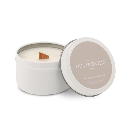 Hutwoods Wild Jasmine & Sandalwood Candle Travel Tin