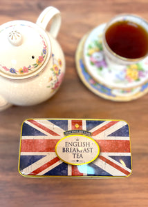English Breakfast Tea ~ Union Jack Flag Tin ~ 40 Tea Bags