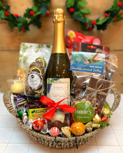 Load image into Gallery viewer, Cha Cha Chocolate | $160 A Bundy Christmas with Vintners Secret Winery Sparkling Champagne Basket
