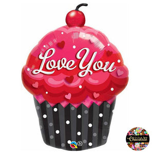 Love You Supershape Cupcake Balloon