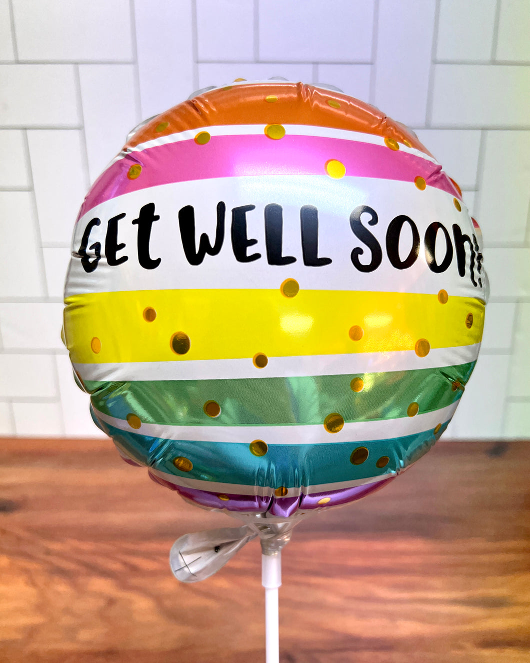 Air Inflated Balloon - Get Well Stripes