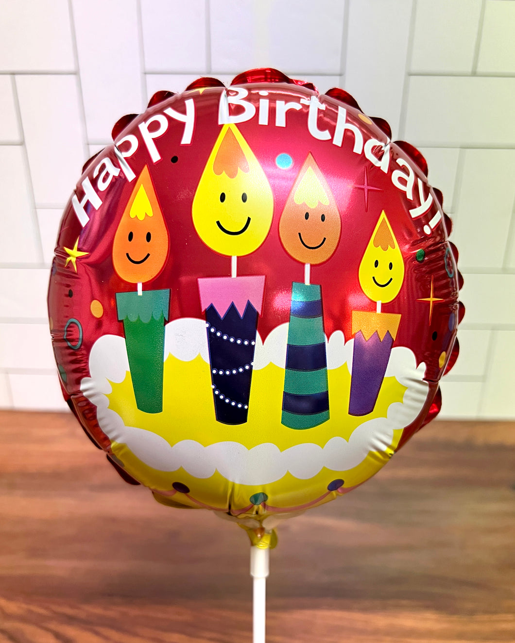 Air Inflated Balloon - Happy Birthday Candles