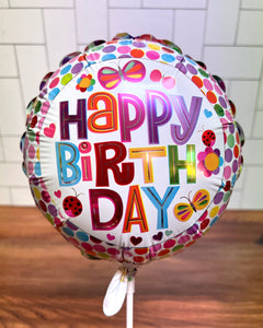 Air Inflated Balloon - Happy Birthday Confetti