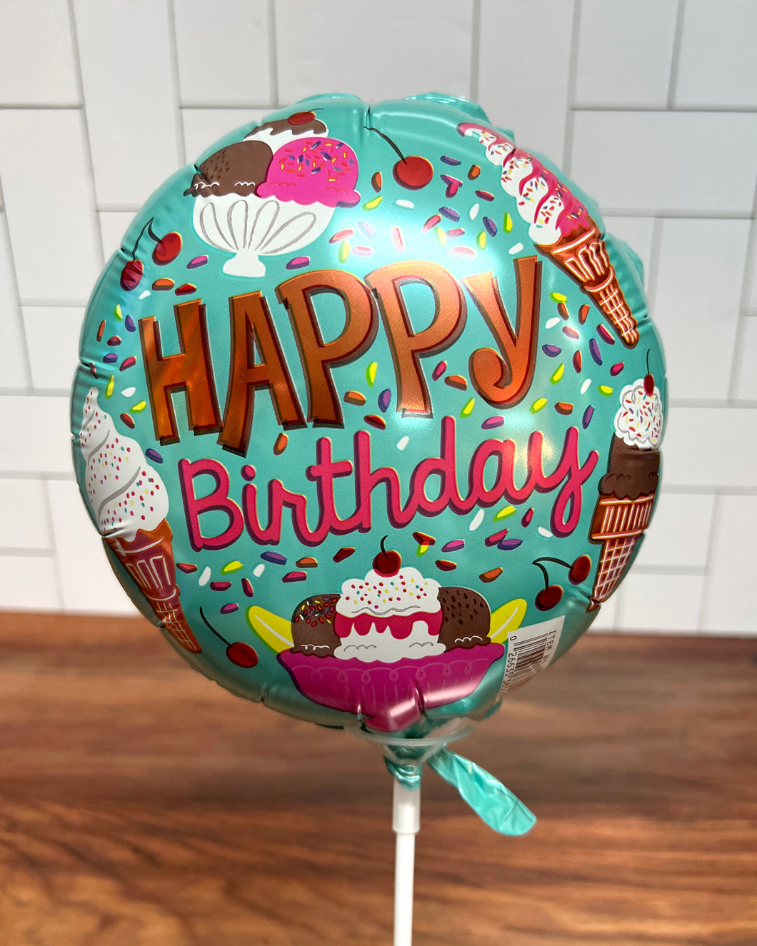 Air Inflated Balloon - Happy Birthday Ice Cream