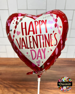 Air Inflated Balloon - Happy Valentines Day Heart Red Confetti