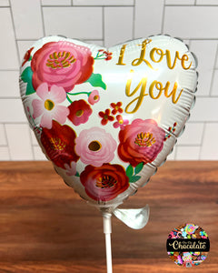 Air Inflated Balloon - Happy Valentines Day Heart Pink Roses