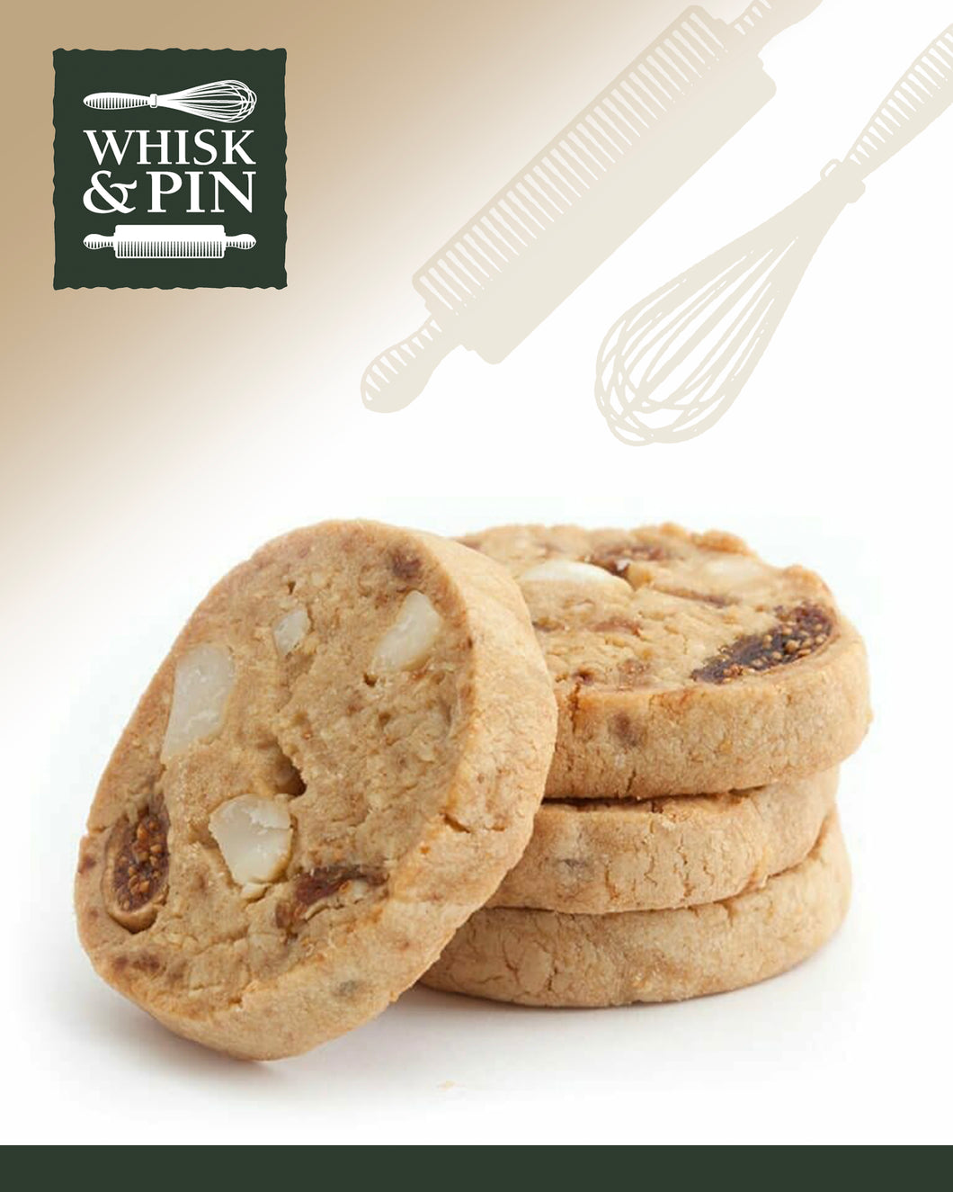 Whisk & Pin Fig Macadamia & Ginger Cookies