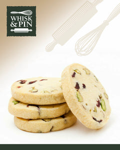 Whisk & Pin Pistachio & Cranberry Shortbread Cookies