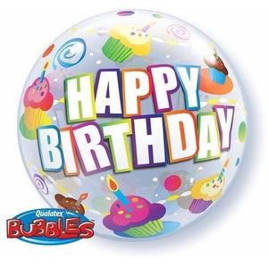 Happy Birthday Cupcake Bubble Balloon