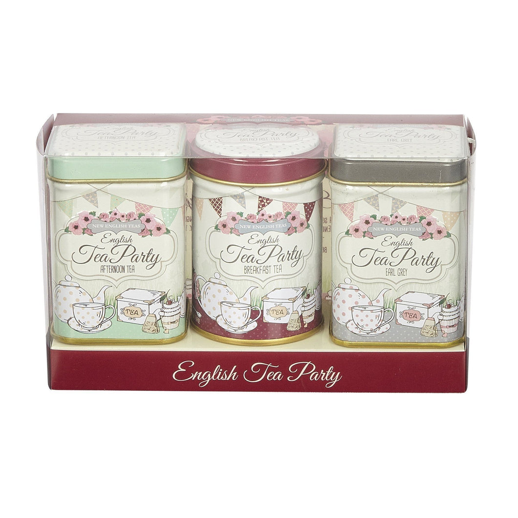 English Tea Party Mini Tin Set of 3