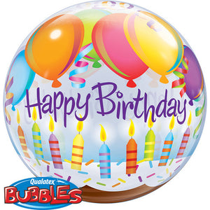 Happy Birthday Candle  Bubble Balloon