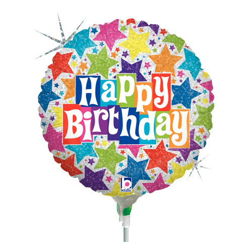 Happy Birthday Bright Stars Mini Balloon