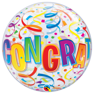 Congrats Streamer Bubble Balloon
