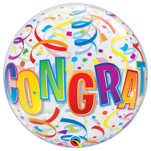 Congrats Streamer Bubble Balloon